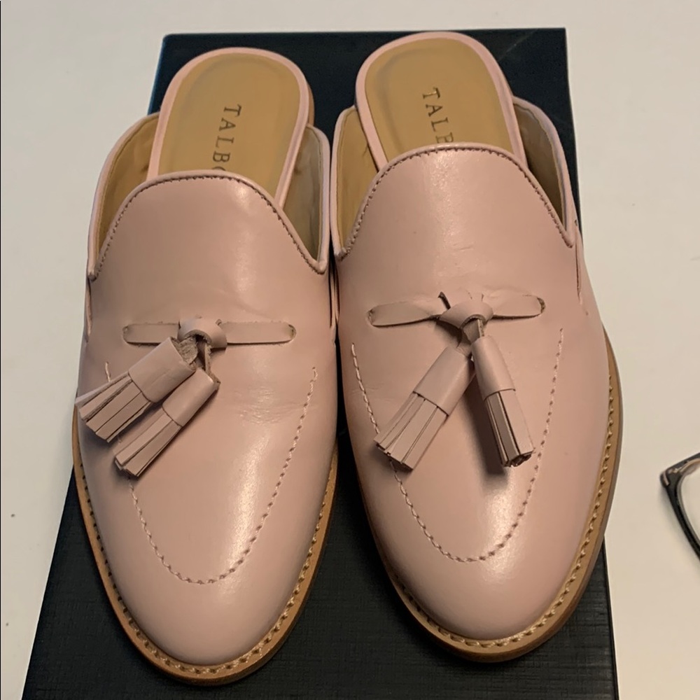 Talbots Pink Leather Mules with Tassels